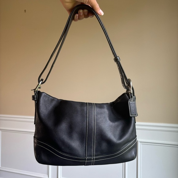 Coach Black Leather Shoulder Bag - Picture 2 of 15